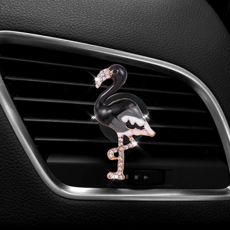 Diamond Flamingo Clips Perfume Car Air Outlet Aromatherapy Clip Perfume Clip Air Freshener Clip Auto Interior Accessories