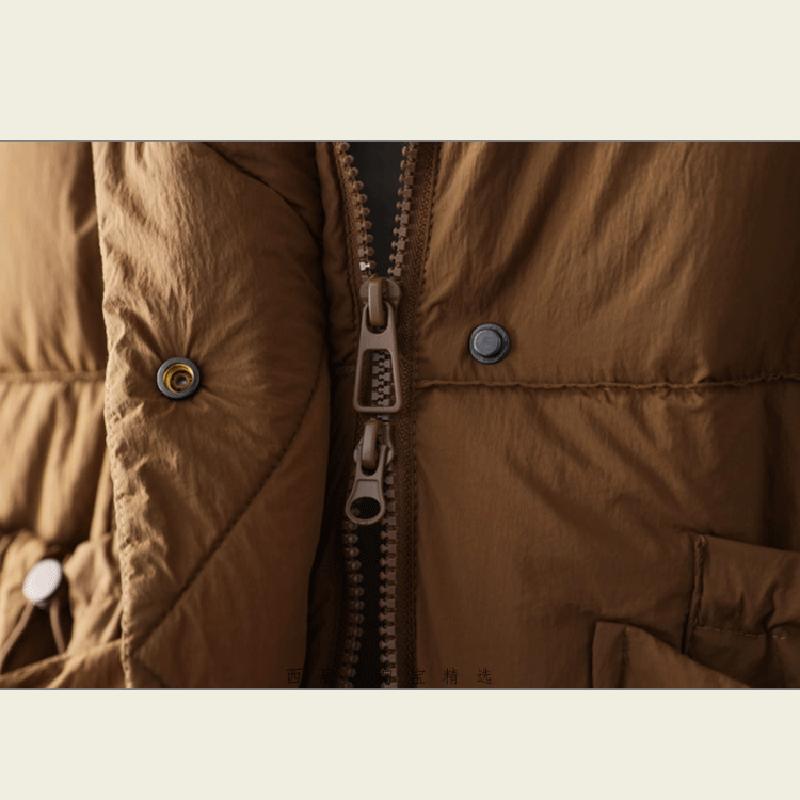 Women White Duck Down Long Jacket Casual Loose Autumn Winter Outwear Hood Warm Coat Big Pockets Korean Style