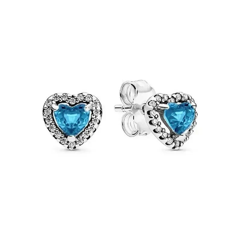 Ladies Charm 925 Pure Silver Exquisite Heart Shaped Full Zircon Shining Set Series Heart Shaped Necklace Ring DIY Gift коричневый