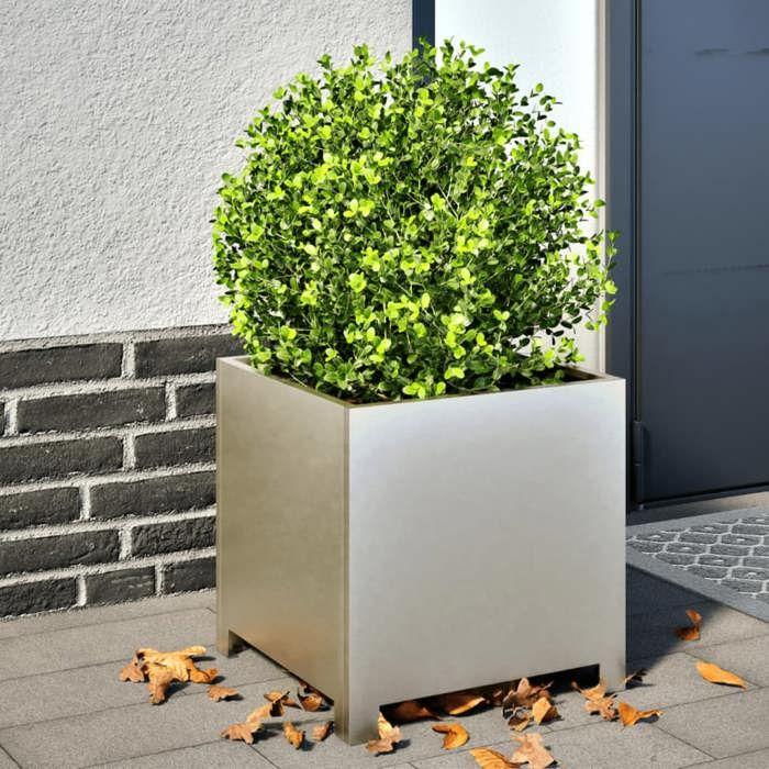 VidaXL Planters 2 Pcs 40x40x40 Cm Stainless Steel, Planter, Patio Planter, Flower Box, Outdoor Planter, 851208