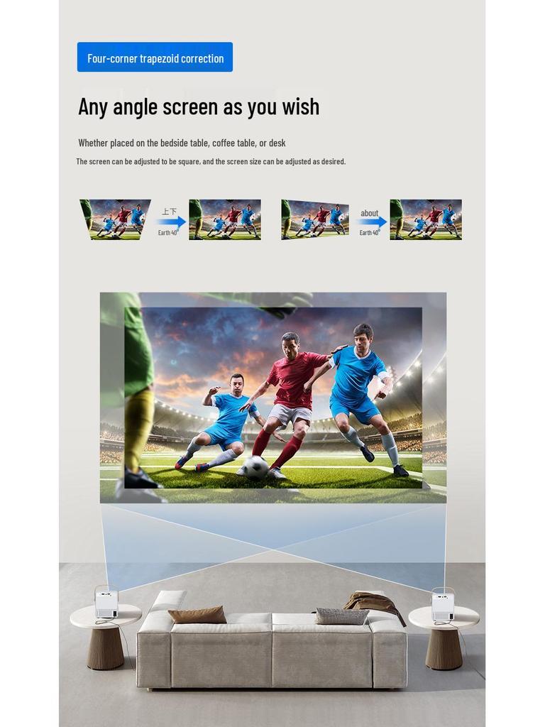 Mobile HD Projector with Electric Focus & Phone Screen Mirroring