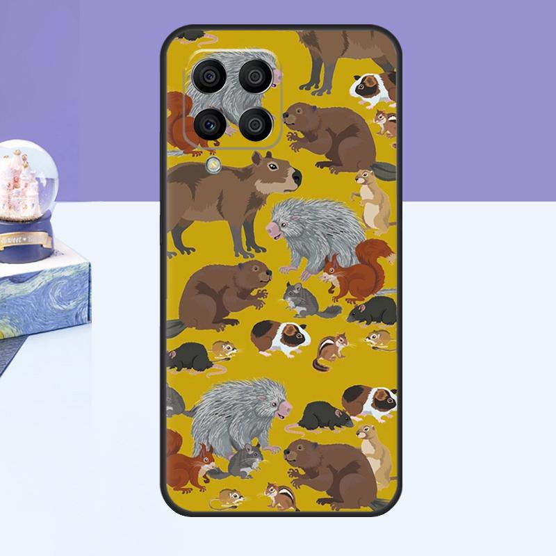 Cute Cartoon Capybara Case For Samsung Galaxy M15 M55 M35 M33 M21 M31 M16 M36 M56 M53 M13 M12 M32 M52 M14 M34 M54