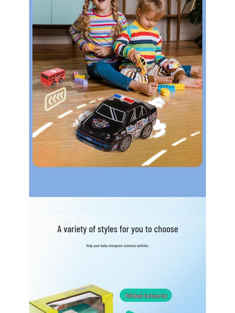 Cartoon Car City for Kids - Remote Control Bus & Taxi Toy Set