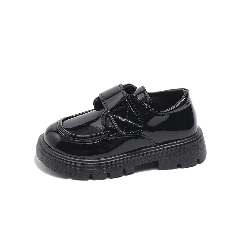 Classic Children's Leather Shoes Simple Black Shoes for Boys Versatile Formal Kids Fashion Girls School Performance Flat Shoes