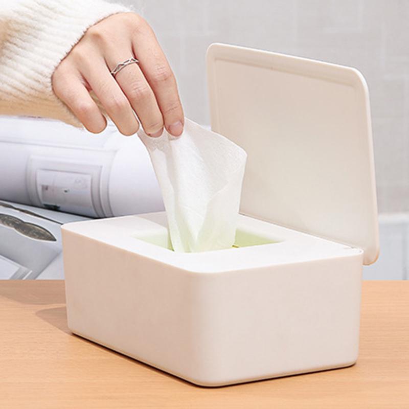 Wet Wipes Dispenser with Lid Plastic Tissue Dispenser Box for Bathroom Bedroom Living Room