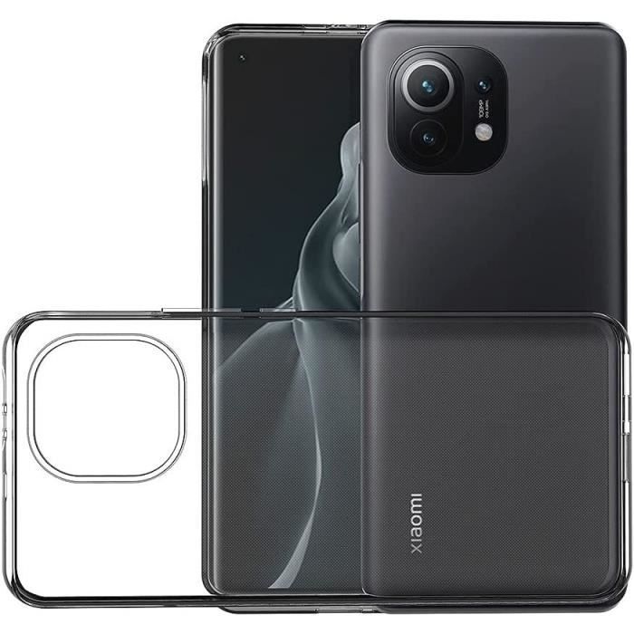 Coque pour Xiaomi Mi 11 Silicone Transparent + 2 Verres Trempés Protection d'écran