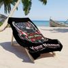 Harley-davidson Personalized Name Beach Towel Super Soft Microfiber Quickdry Fabric