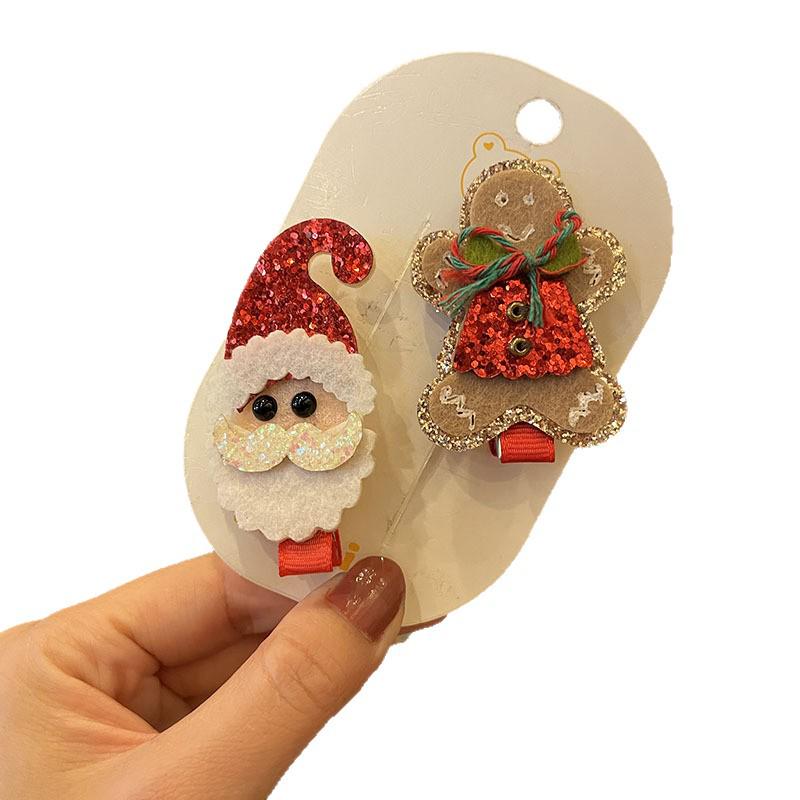 Children's Santa Claus Cartoon Hair Clips: Christmas Accessories for Kindergarten Girls
