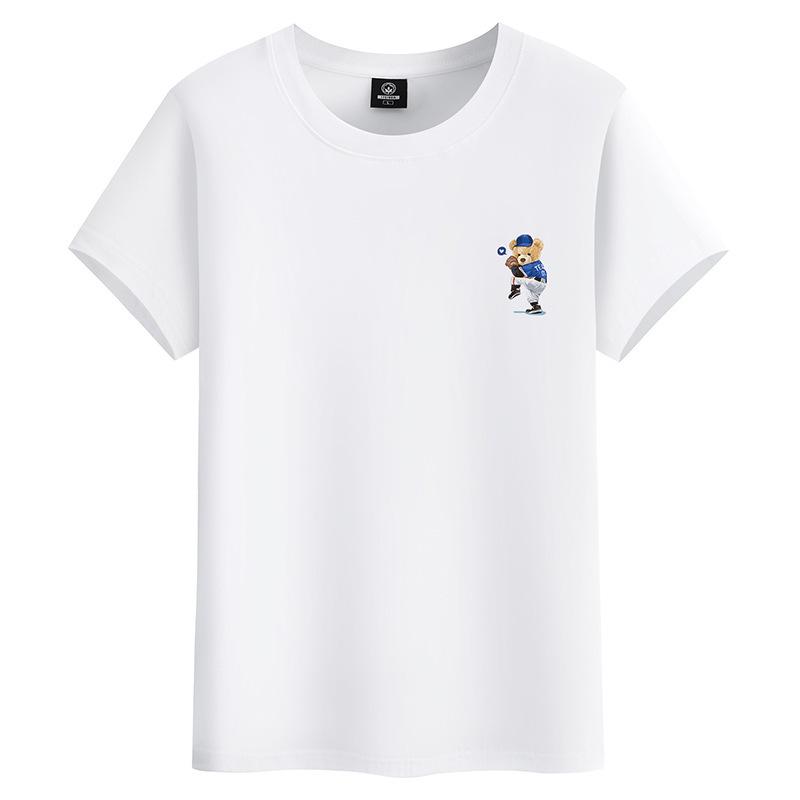 

Чоловіча футболка Baseball Bear M-6XL з чистої бавовни, футболка для хлопчика з короткими рукавами та круглим вирізом 6XL