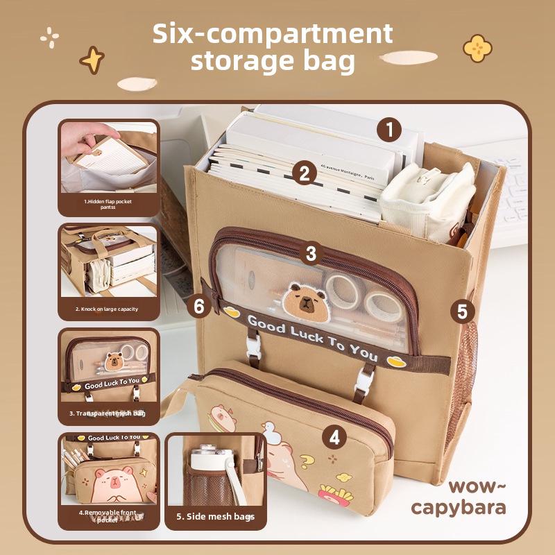 Tornister Kapibara: Płócienna torebka dla uczniów szkół podstawowych i gimnazjalnych