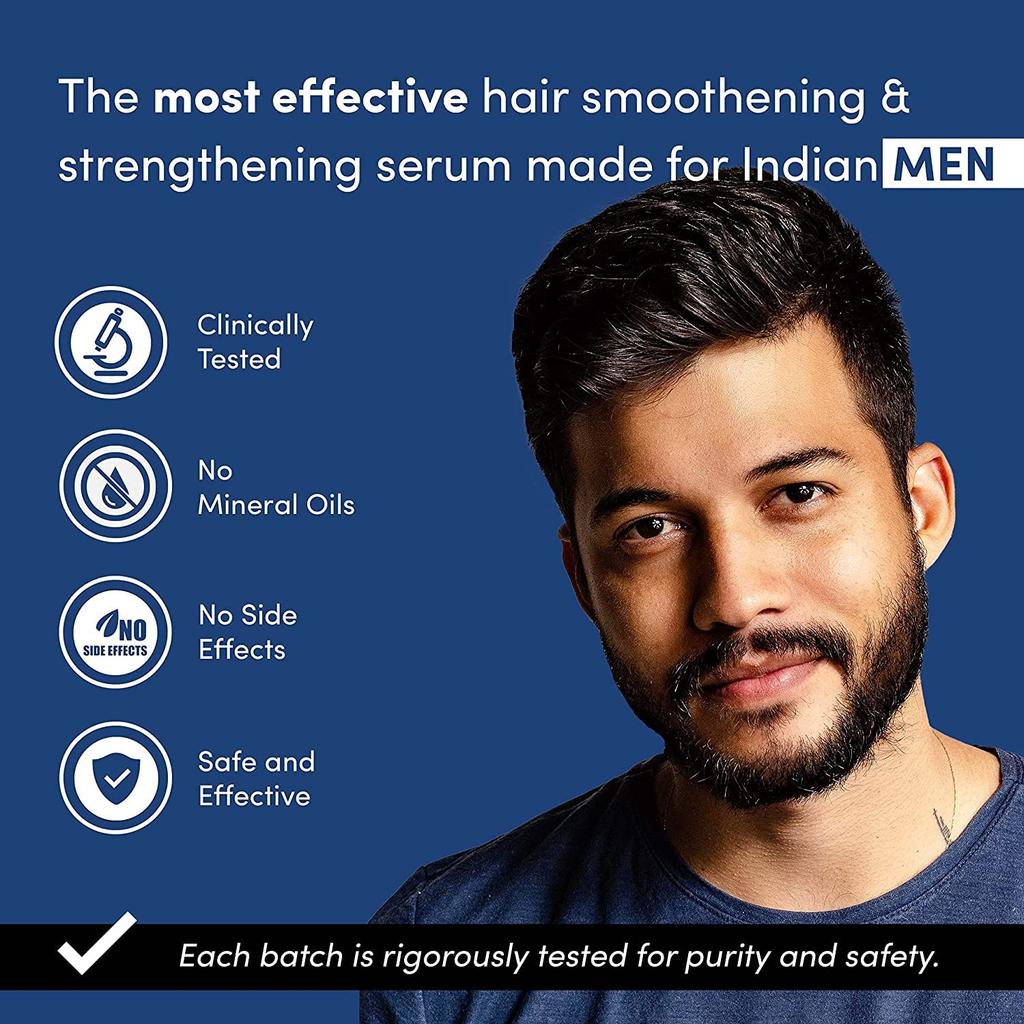 Man Matters Hair Serum For Men Non Sticky Shine Smooth Frizz Control For Silkier Hair 90 Ml Lightweight