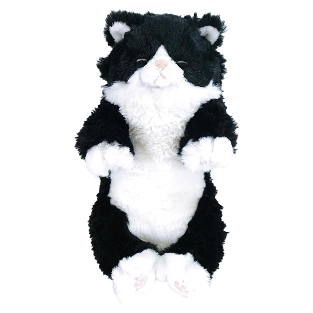 Sunlemon Hizaneko Suyasuya Plush Toy Cat Black and White 15x18x34cm Cute Animal Stuffed Toy