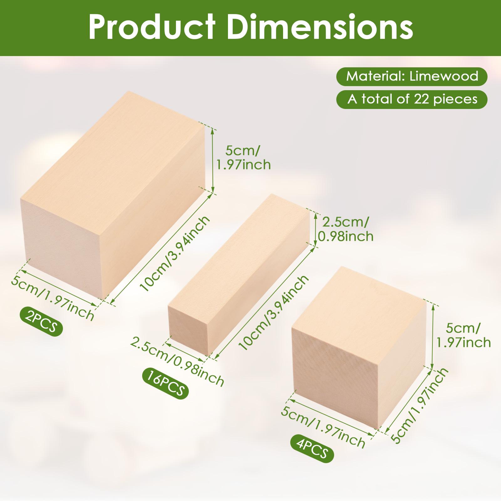 

22/24Pcs Basswood Carving Blocks Whittling Wood Blocks with 3 Different Sizes Unfinished Wood Carving Kit for Craft Lovers