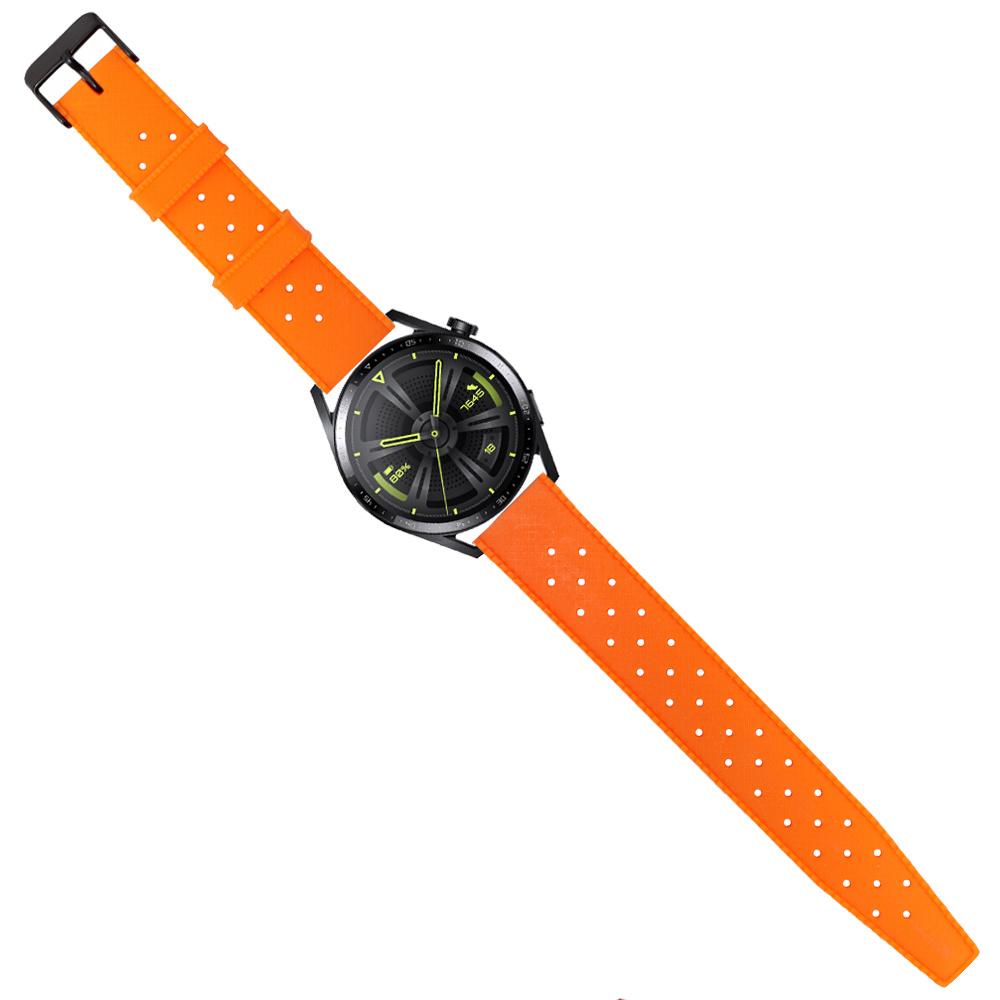 ERBORD Universal Silicone Strap 22mm, Tropic, Orange / Black Buckle