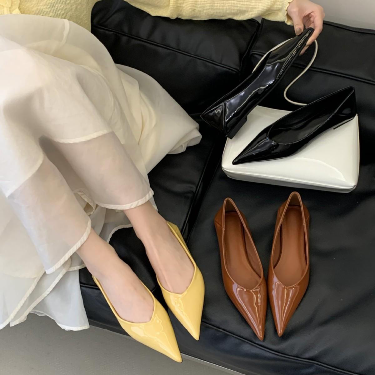 Women s Pointed Toe Flat Summer Slip-On Pumps - Fashionable Footwear 35