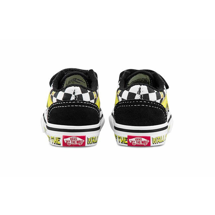 SpongeBob SquarePants X Vans Old Skool Velcro Toddler Off The Wall Baby Sneakers Black White Yellow VN000D3Y9EK