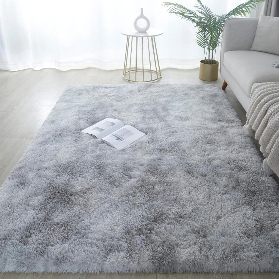 

50/160/230CM Carpets Super Soft Fluffy Plush Carpet Gradient Color Furry Large Shaggy Rug Floor Mat For Living Room Bedroom 50X80cm серый