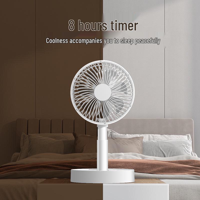 Foldable 6-inch USB Charging Mini Desktop Fan with Telescopic Head and Long Battery Life