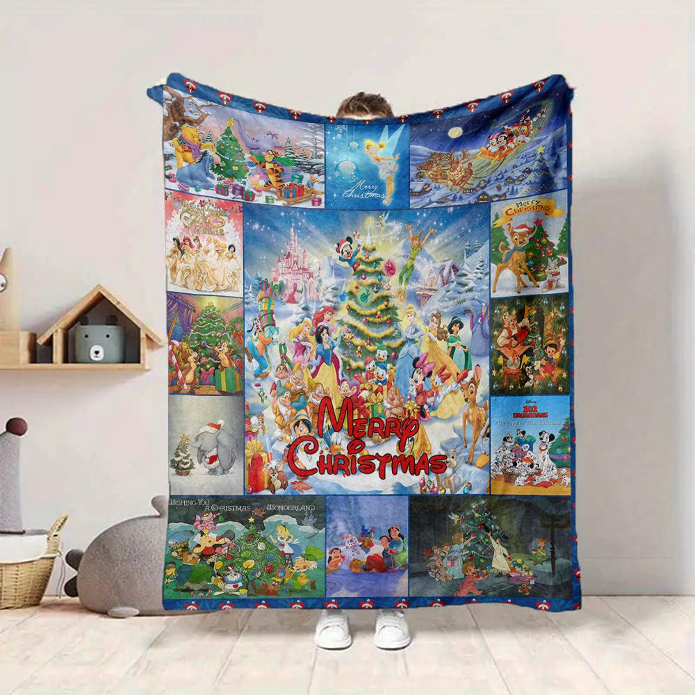 1Pc Christmas Disney Characters Blanket Soft And Comfortable Casual Warm Camping Travel Christmas Halloween Xmas Gift M924398