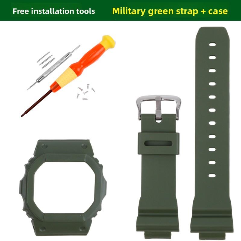 For Casio G-SHOCK DW-5600 GW-B5600 GW-M5610 mod kit Resin Watch Strap case DW5600 Silicone Rubber Watchband bezel wristband men