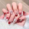2026 Handmade Cat Eye Red Manicure Nail Tips: Wearable False Nail Stickers