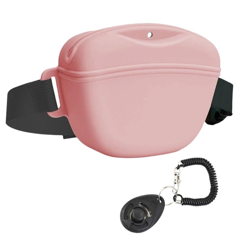 Silikon-Leckerlibeutel für Hunde mit Hundetrainings-Clickern Wasserdichte Bauchtaschen für Training Belohnung Outdoor