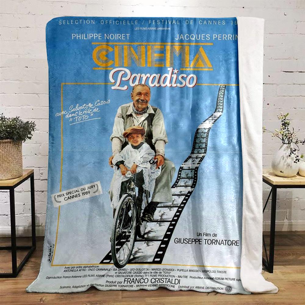 Cinema Paradiso Movie Poster Warm blanket Print - Flannel blanket for bedroom, living room, sofa, and nap sofas