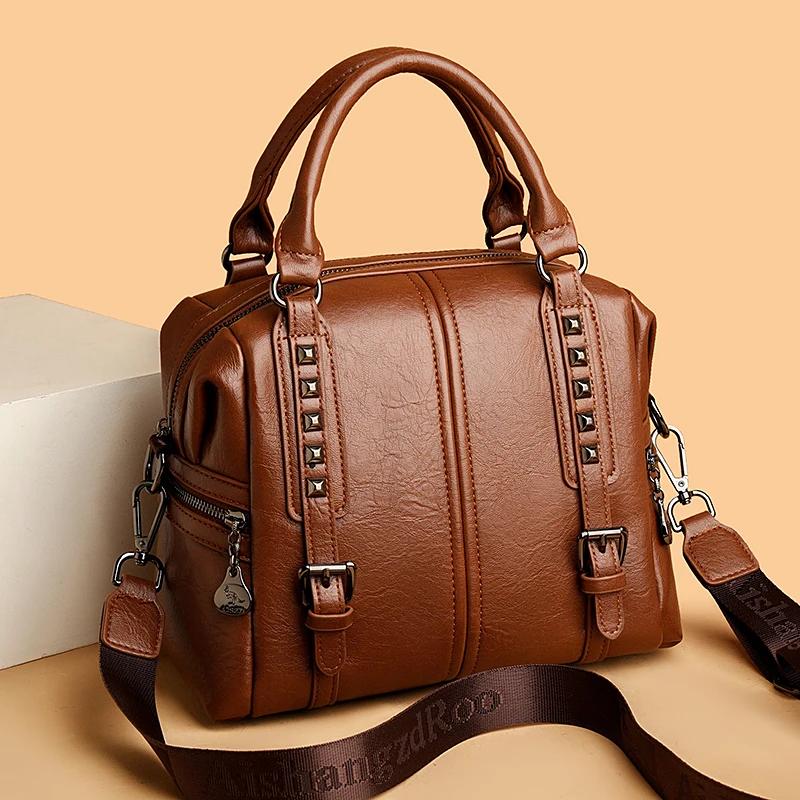 Luxury Leather Large Capacity Women Tote Bag Fashion Designer Ladies Shoulder Crossbody Bag High Quality Brand Female Handbags