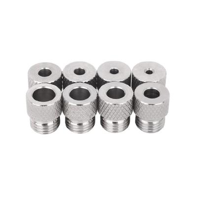 Precise Stainless Steel Drill Sleeve Drill Bushing 8Pcs 3-10mm Diameters M14x1.5 Threads NonSlip Textured Surfaces