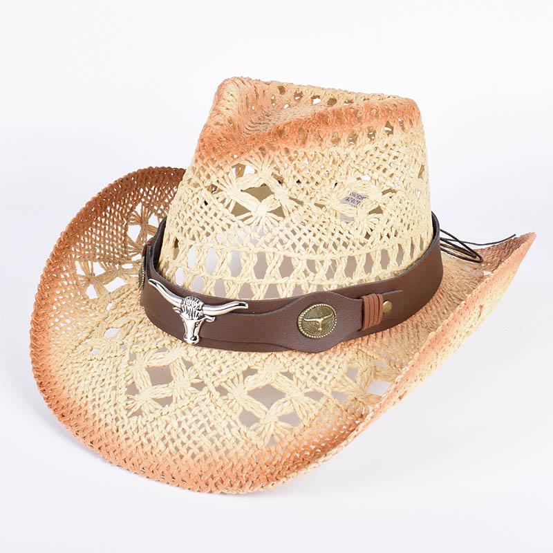 Summer Sun Hats 2026 Western Cowboy Hat for Women Men Hollow Out Vintage Panama Beach Jazz Cap Straw Sun Protection Hat