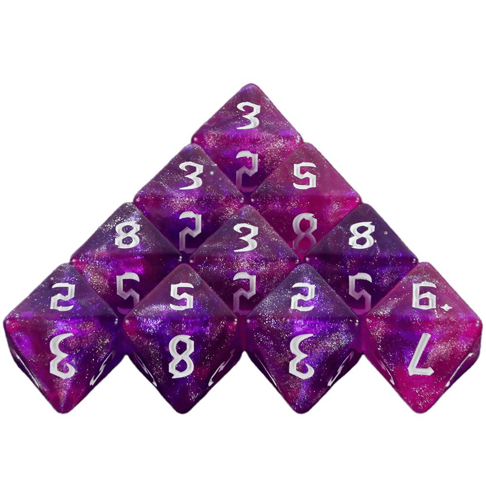 Multi-sided Dice 10pcs 8 Sided Game Dice for DND TRPG Board Game Mixed Colors DND Dice