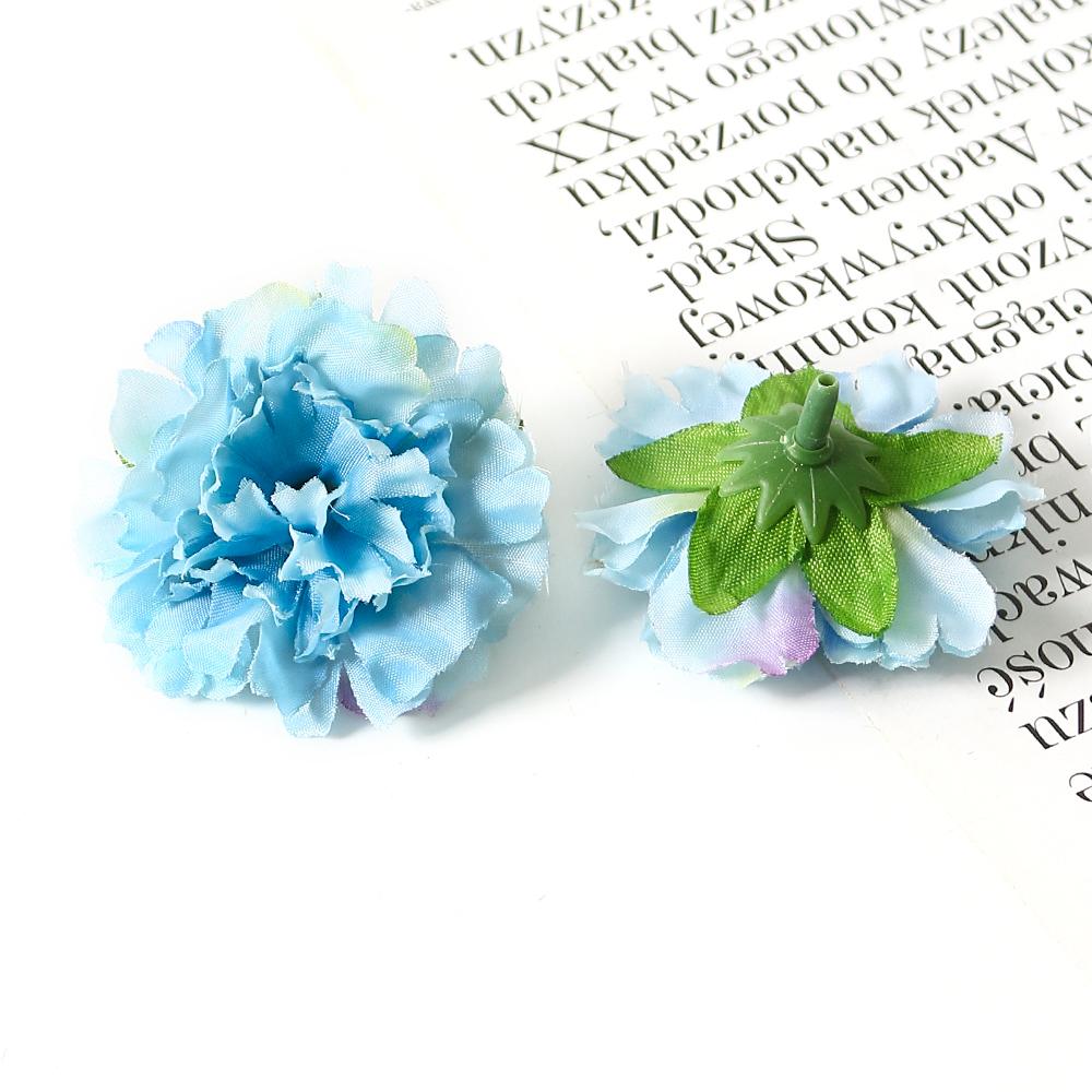 

10/20Pcs 5cm Artificial Rose Flower Silk Flower Heads For Bride s Wedding Decoration Christmas Tree Decor Gift Box Accessories 10PCS синий