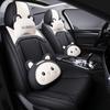 Universal Cartoon Car Seat Cover – Cute, Full-Surround Cushion for Small Cars, Fits 5-Seat Models, All-Season Use.