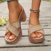 Mode Plattformslippers Dam 2025 Sommar Nya Öppen Tå Plattform Blockklack Utomhusbruk Höga Klackar
