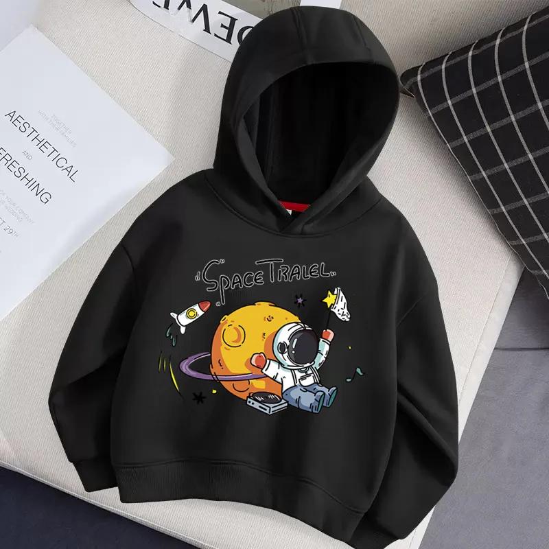 Children's Sweater Astronaut Cartoon Print Hoodie Girl Winter Clothing Long-sleeved Coat Children's Sweatshirt