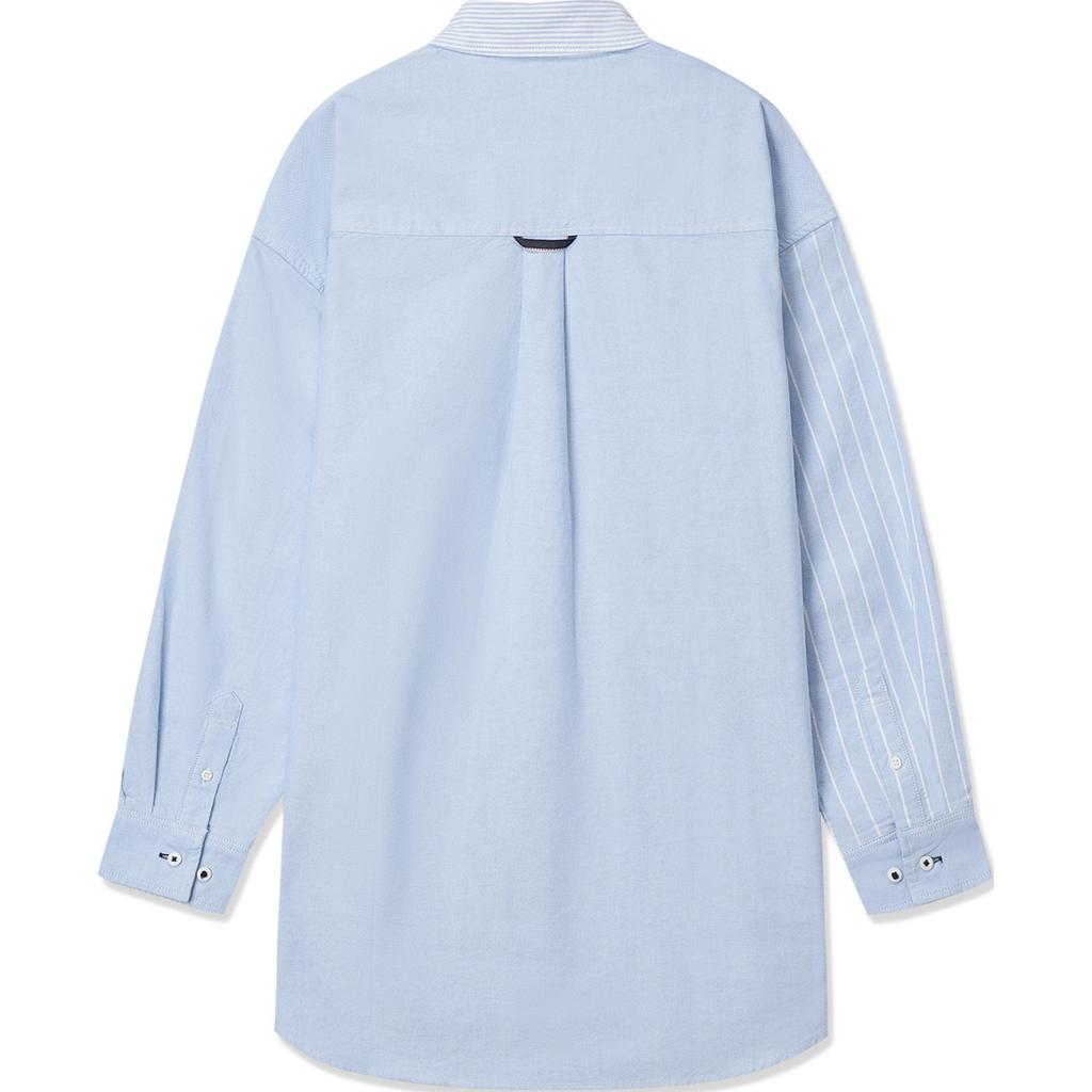 Levis SS24 Summer Collection Striped Patchwork Long Sleeve Shirt Men shirts Light-Blue 0018A-0001