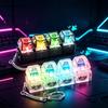 Portachiavi Luminoso a LED Pulsante Cliccabile Tastiera Giocattolo Fidget per Sollievo da Stress Ansia Accessorio da Scrivania Portatile Decorazione Ufficio Regalo