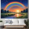 2D Glitter Rainbow Backdrop, Starry Sky & Sunset Scenery Party Background