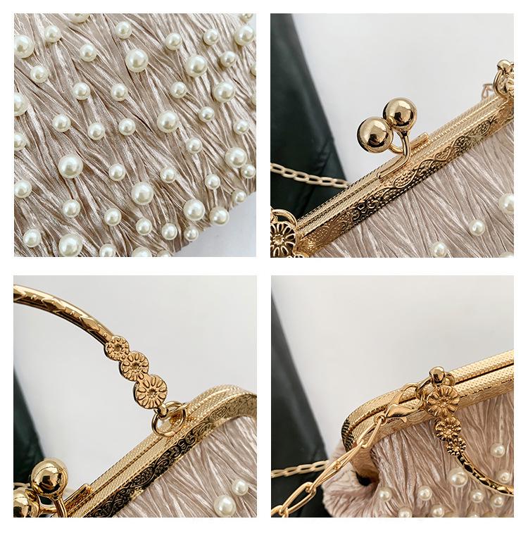 Dámská elegantní crossbody kabelka s kamínky na rameno, skořápka, jaro 2025