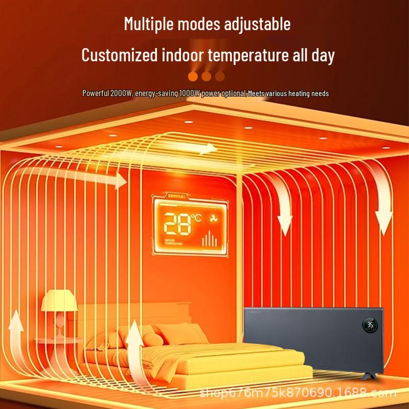 Energy-Saving Waterproof Convection Heater for Living Room and Bathroom - Rapid Heating Electric Fireplace for Home & Office Use