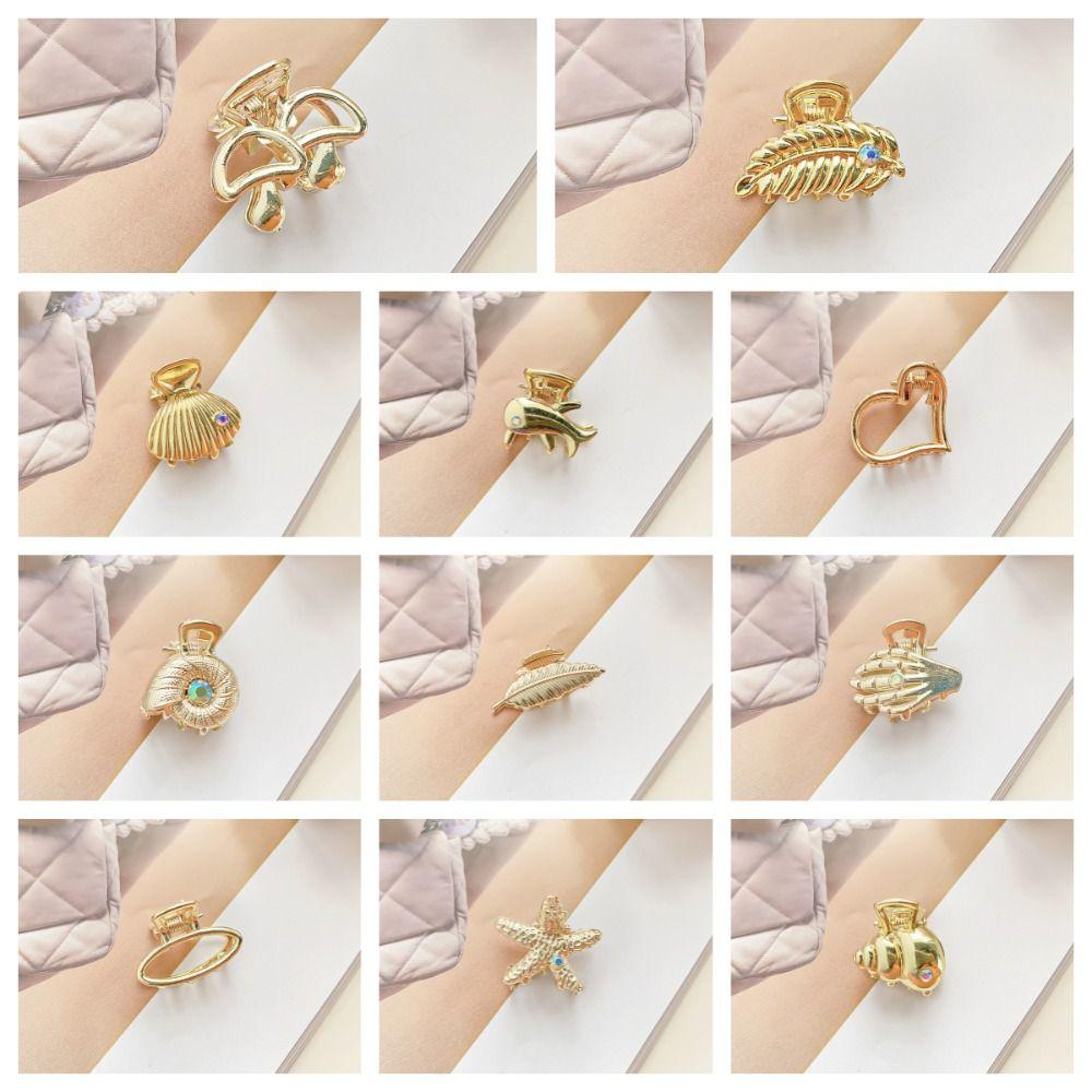 Metal Starfish Hair Claw Hair Clip Mini Hair Claw Retro Shell Hair Crab Clip  Women