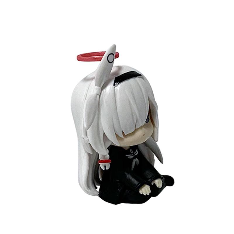 7CM Blue Archive Figure Anime Prana Cute Version Desktop Sttting Posture Animation Model Toy Gift Collection Ornaments Q PVC Kid Friendly Entertaining