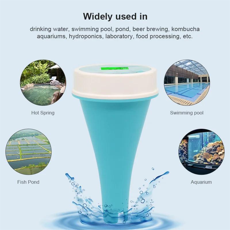 Floating Smart Swimming Pool Water Analyzer 6 In 1 pH Chlorine EC TDS ORP Temp Tester for Spa Pool Water with Bluetooth App