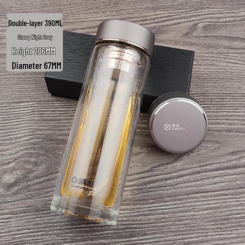 Heat-Resistant Double-Wall Borosilicate Glass Tea Mug with Filter Lid