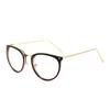Optical Goggles Plano Glasses Frame for Women and Men Round Oversized Cat Eye Eyeglasses Retro Frames Metal Clear Lenses Eyewear