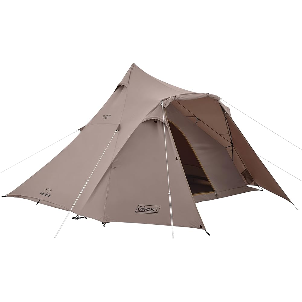 Coleman Wide Teepee Tent/3025, Camping, Disaster Preparedness, Easy Assembly, Vestibule, 4-5 Person, 2000mm Water Resistance, Includes Pegs, Ropes, Ha
