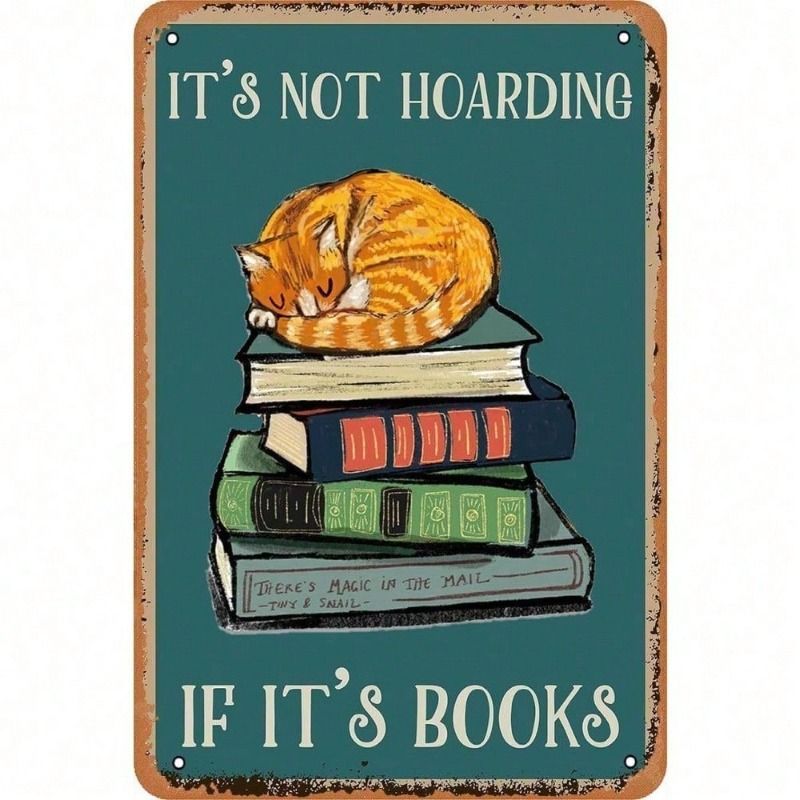 Vintage Metal Wall Art Poster for Home Decor, Gift for Book Lovers