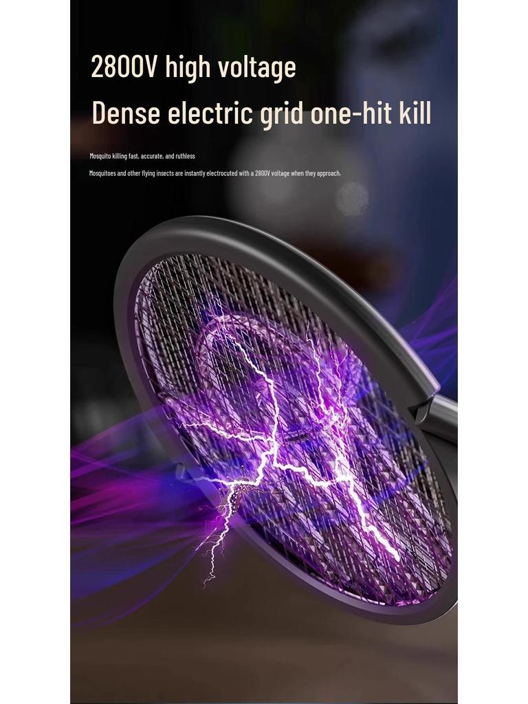 2025 Rechargeable Electric Mosquito Swatter: Foldable, Retractable, Powerful Mosquito & Fly Killer for Home Use.