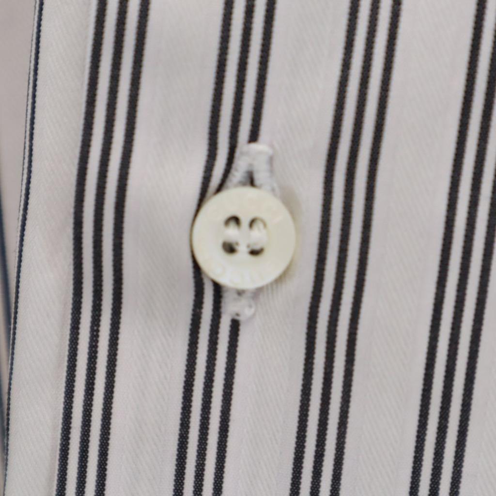Gucci Made In Italy Striped Pattern Long Sleeve Cotton Shirt 38 Men's Used