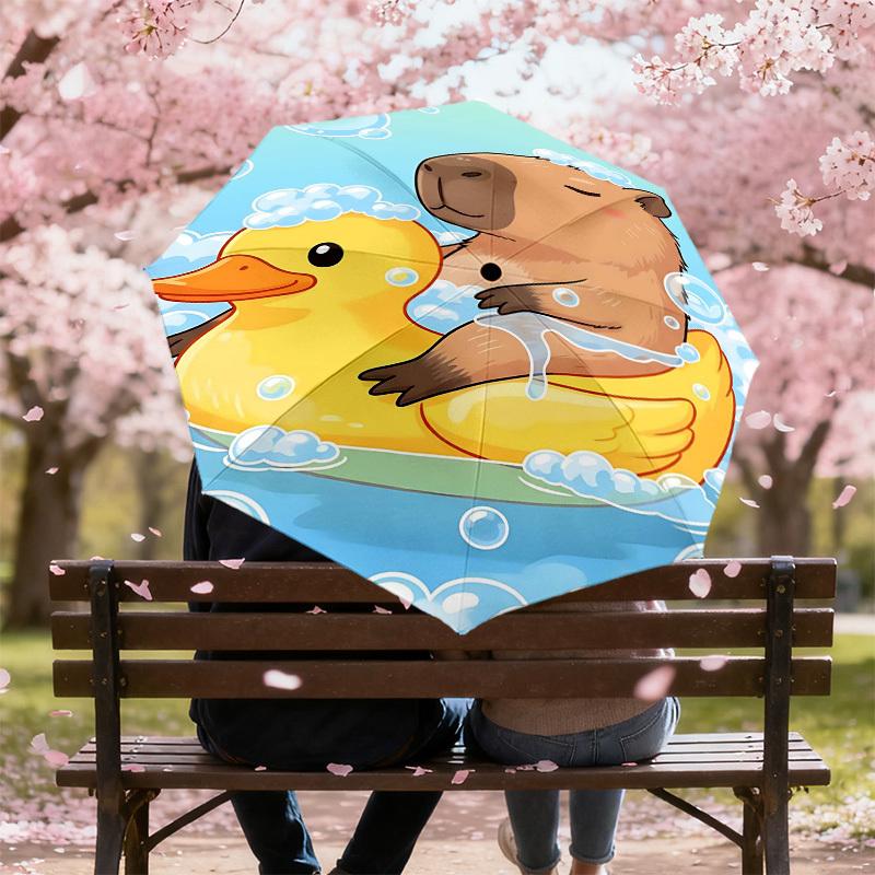 1PC Duck Bear Umbrella-8-Rib Reinforced Portable Folding Travel Suitable for All Seasons Outdoor Daily Use-G403